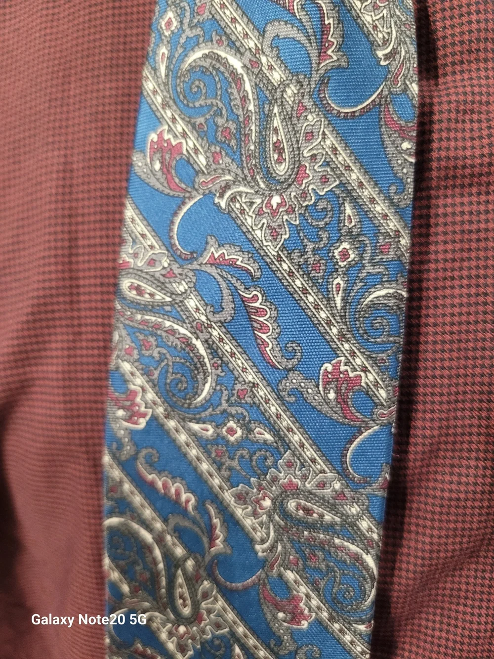 Christian Dior Silk Blue Gray Green Burgundy Paisley Tie EUC